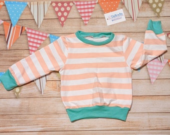 Pink Striped Sweatshirt | Kids Striped Top | Babies Striped Pullover | Unisex Kids Jumper | Unique Kids Clothing | Comfy Kids Sweatshirt