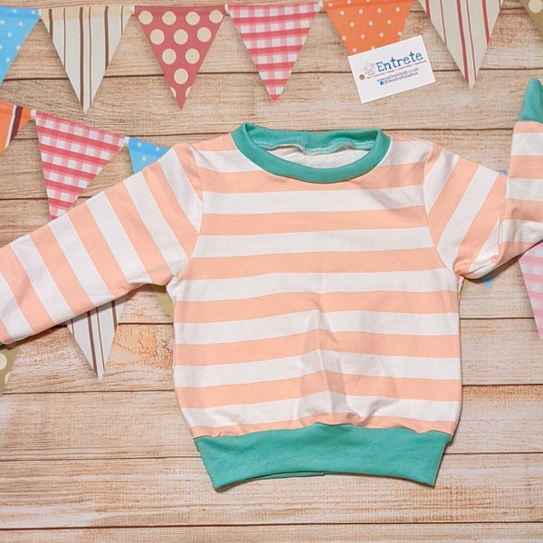 Pink Striped Sweatshirt | Kids Striped Top | Babies Striped Pullover | Unisex Kids Jumper | Unique Kids Clothing | Comfy Kids Sweatshirt