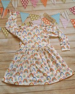 rainbow jersey dress Hearts Cotton | Handmade Toddler Clothes Collection: ICONIC