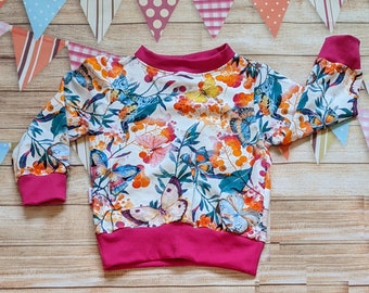 Colourful Butterfly Sweatshirt | Girls Butterfly Top | Babies Butterflies Pullover | Unisex Kids Jumper | Unique Kids Clothes
