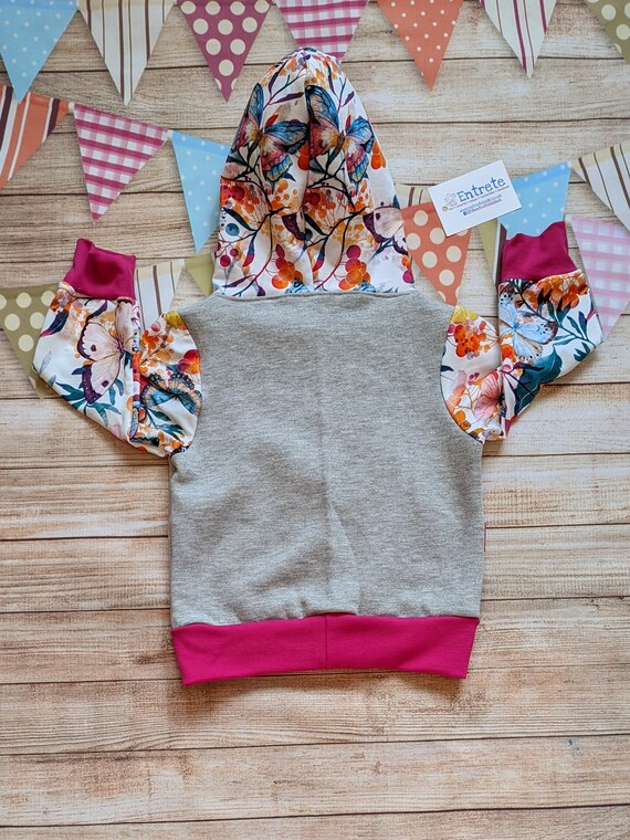 Girls Butterfly Hoodie Vibrant Butterfly Top Fun Kids Hoodie
