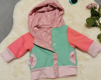 Pink Monkeys Hoodie | Reversible Top | Colourful Top | Unique Kids Clothing | Colourful Kids Hoodie | Girls Popper Hoodie | Babies Fun Top