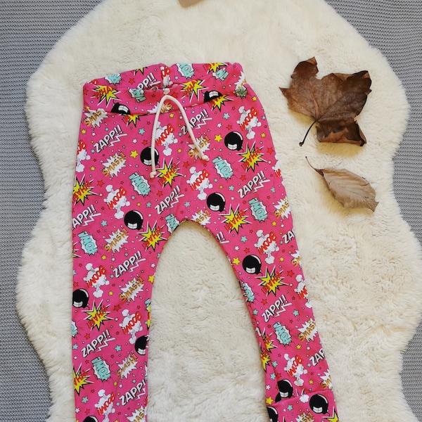 Fun Pink Harem Joggers | Girls Harem Joggers | Baby Girls Trousers | Girls Harem Pants | Fun Kids Leggings | Girls Pants Funky Kids Harems