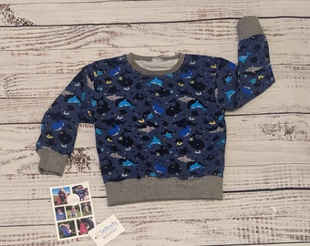 Sea Life Sweatshirt | Marine Life Top | Unisex Kids Pullover | Babies Dolphin Jumper | Unique Kids Clothing | Fun Whale Top | Kids Fish Top