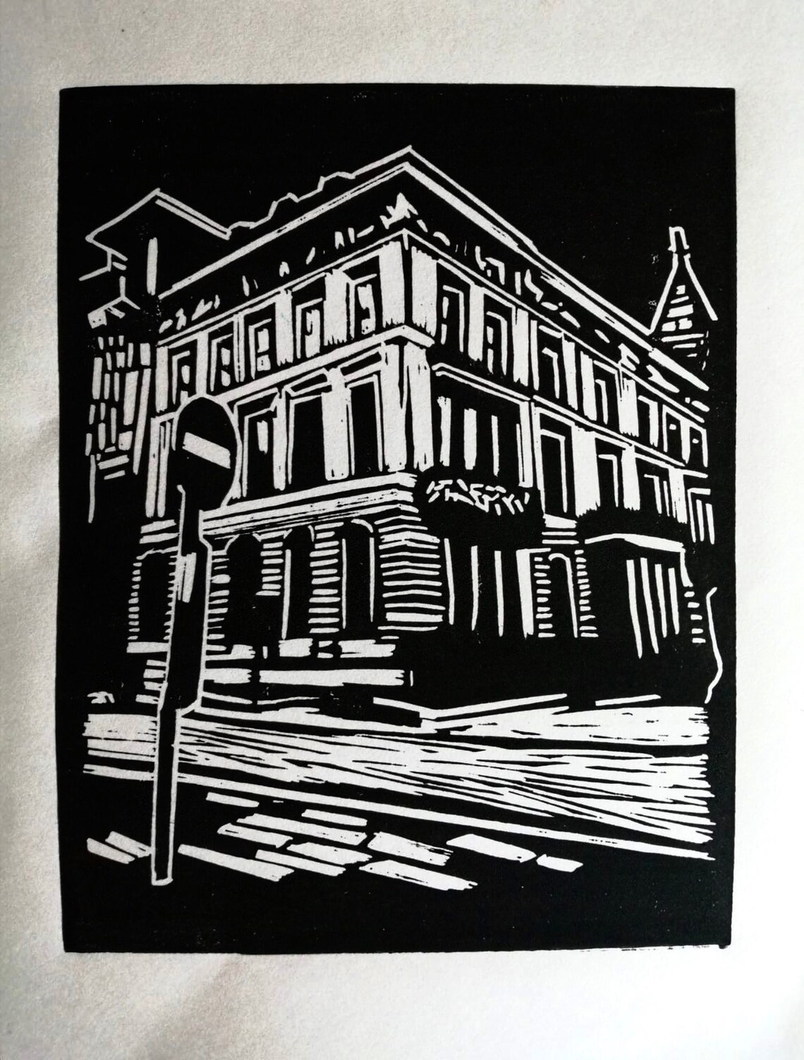 Glasgow Building Lino Print Etsy
