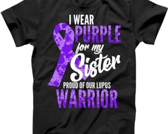 I wear purple for my sister Svg PNG with font included