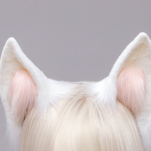 White Anime Fur Fox Ears Hair Clips Headwear Cosplay Costume Wig Accessories White Anime Fur Fox Ears Hair Clips Headwear Cosplay Costume Wig Accessories