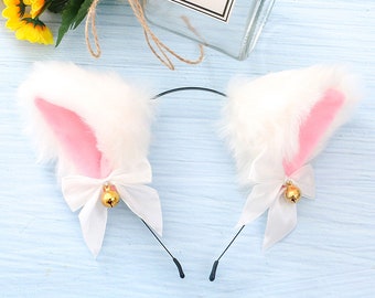 Animal ears,Lolita ears,Furry ears,Sexy kitten ears,Petplay ears,Kitten ears headband,Kitten ears white,White cat ears,Cosplay ears