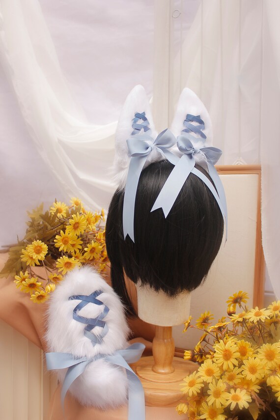 Lolita Rabbit Ears and Tail With the Ribbon Bowknotsbunny | Etsy