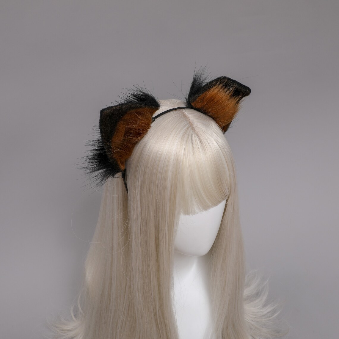 3.1 Realistic Black Dog Ears With Brown Inner Etsy