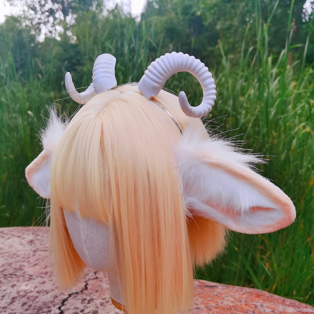 Cute Sheep Ears and Horns Headband,sheep Ears and Tail Set,halloween