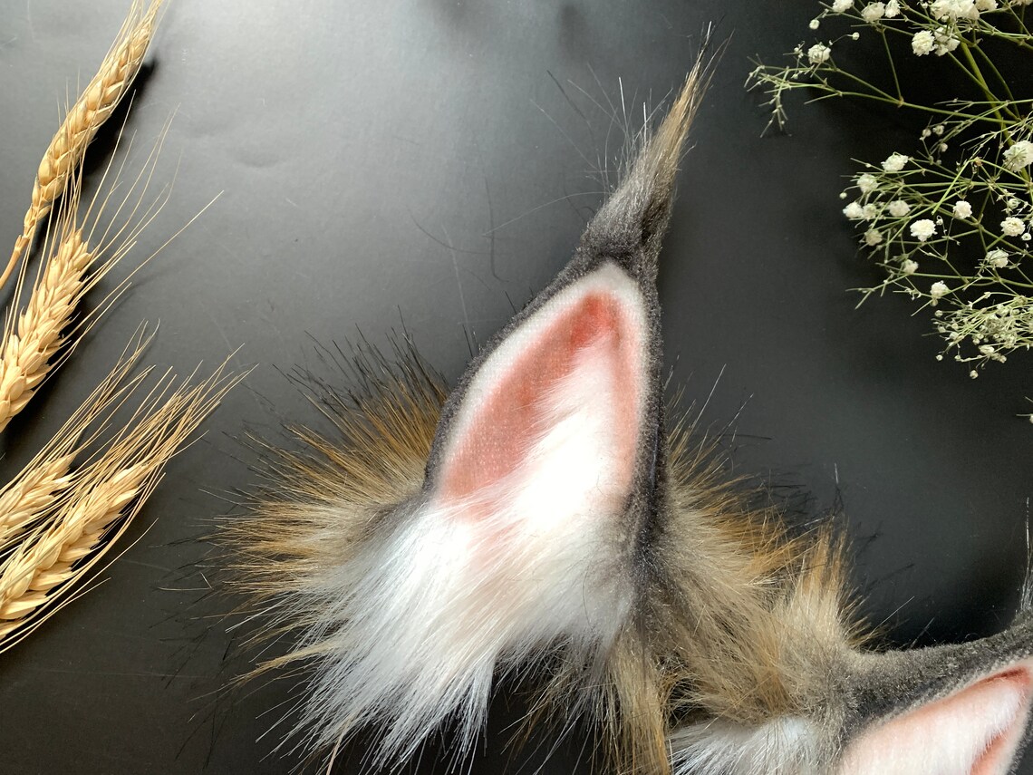 Fxaelian Cosplay Tierohren - Realistische Katze Wolf Fuchs Hund Ohren Haarband