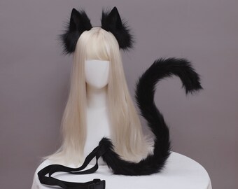 Katze Cat Set Haarreif Katzenohren Schwanz Headband Anime Cosplay Kostüm Party Katze Cat Set Haarreif Katzenohren Schwanz Headband Anime Cosplay Kostüm Party