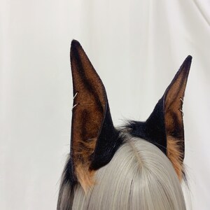 Black Brown Doberman Pinscher Animal Ears Headband with the Hoops,Halloween Beast Ears Headband Cosplay,Video Game Role Ghost Ears image 2