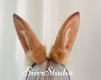 Brown bunny ears headband|Realistic rabbit ear|Bunny ears cosplay|Rabbit ears adult|Furry ears headband|Handmade rabbit ear|Faux fur ears