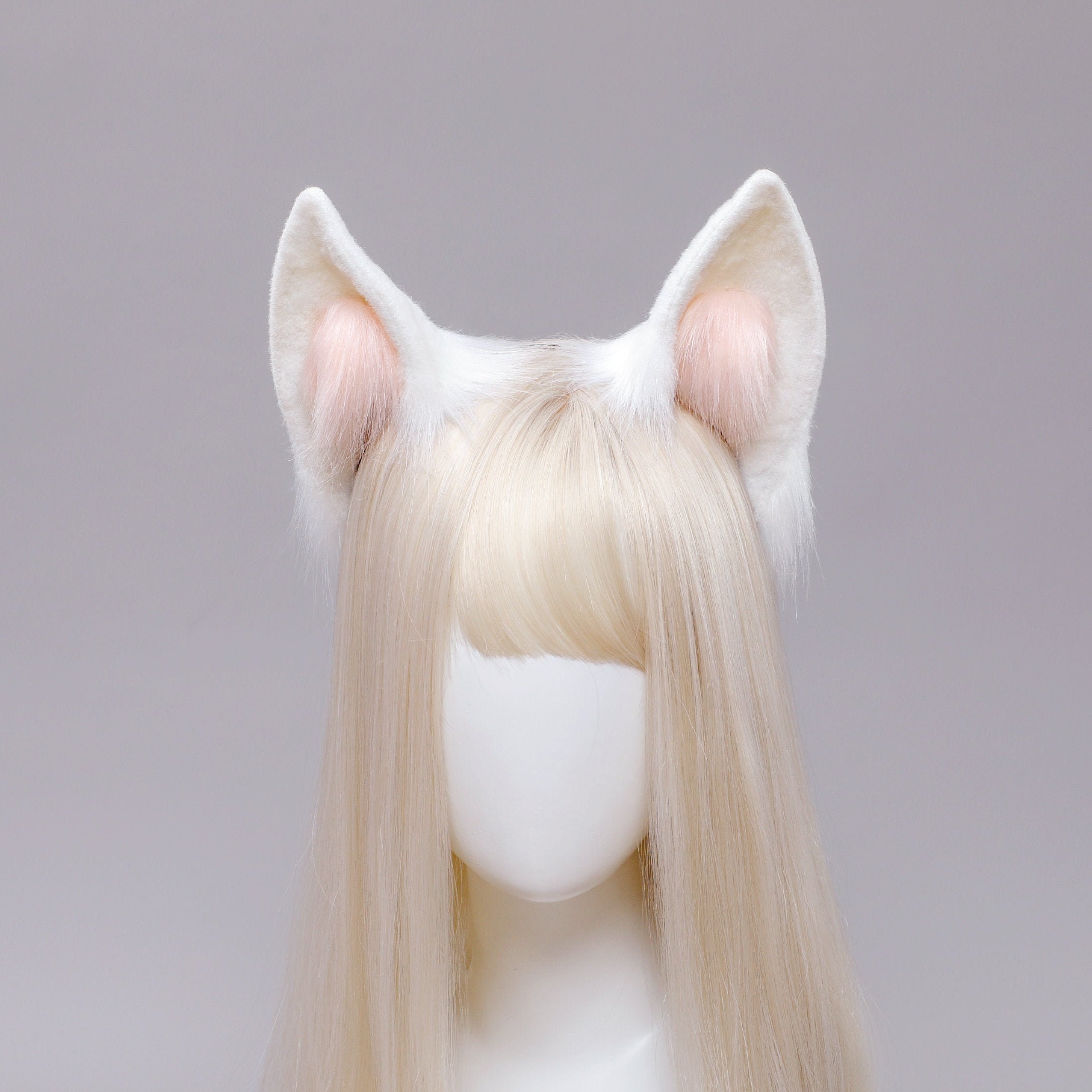 White Anime Fur Fox Ears Hair Clips Headwear Cosplay Costume Wig Accessories White Anime Fur Fox Ears Hair Clips Headwear Cosplay Costume Wig Accessories