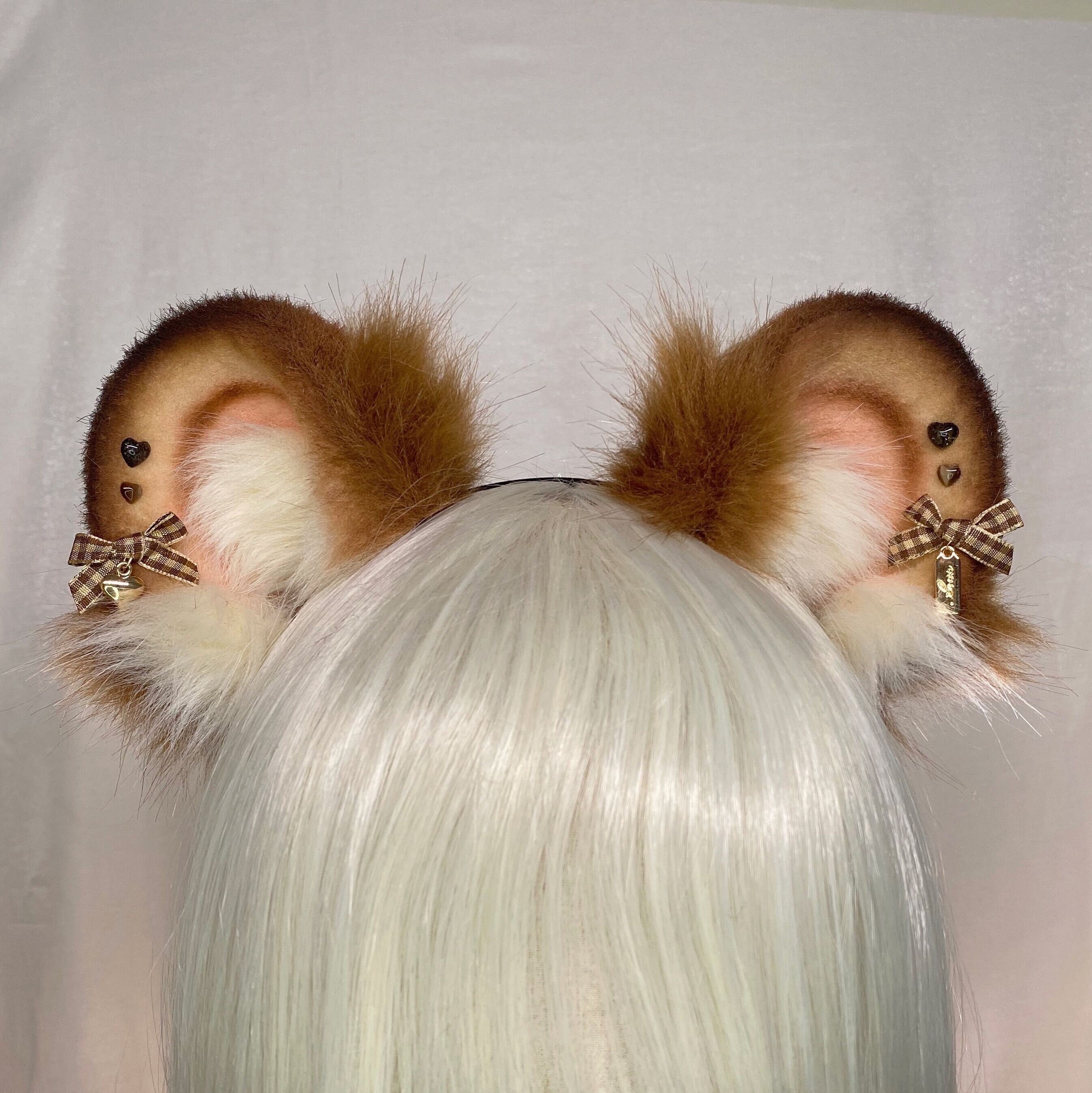 3.7 Cute Brown Bear furry ears headband with | Etsy