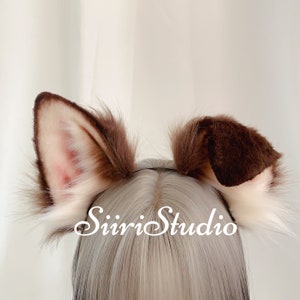 Puppy Dog ears headband|Dark brown animal ear cosplay|Puppy dog ears cosplay|Lolita cosplay|Handmade faux fur ears|Furry dog ears adult