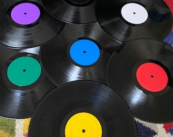 Vinyl Records with Semi-Gloss & Matte Labels - for Crafting, Decor, or Wedding Guest Book