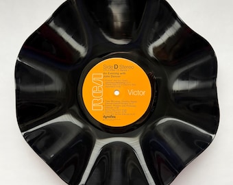 Platenschaal hergebruikt van vintage John Denver Rocky Mountain High vinyl