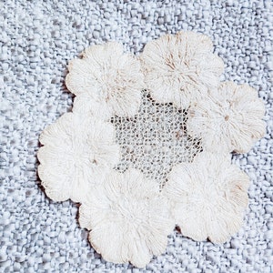 Beautiful Crocheted Doily Flower Design Vintage Antique