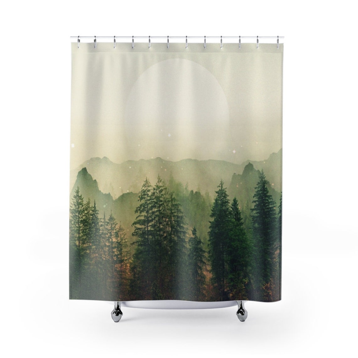 Mountain Shower Curtain Cabin Decor Housewarming Gift Etsy