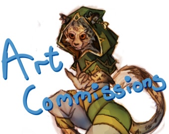 Personalised Character Art Commission - Digital Art Sketch - DnD, Role Play, Character Design, Furry, Avatar, Original, FFXIV, Fanart, MMO