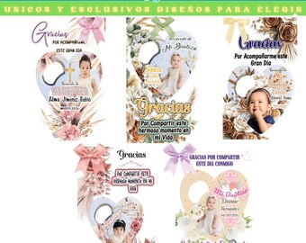 Personalized Baptism Photo Magnet & Bottle Opener: Custom Keepsake Favors