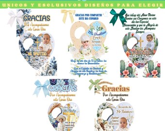 Personalized Baptism Photo Magnet Bottle Opener: Custom Keepsake Favors