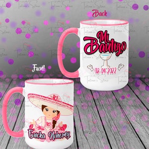 Mi Bautizo Recuerdo/My Baptism Favor guest/My Christening/Charrita Mi Bautizo/Coffee mug 12 Pz