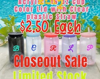 16oz Acrylic Can Cup with Lid & Straw | Bulk Wholesale