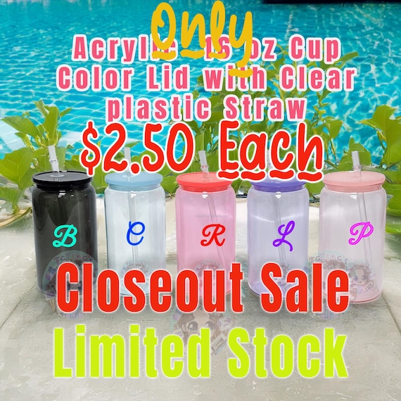 16oz Acrylic Can Cup with Lid & Straw | Bulk Wholesale