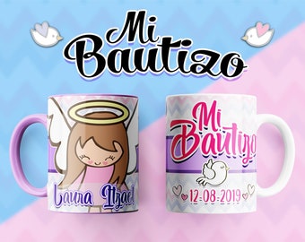 Baptism Mug, Mi Bautizo Favor, 11oz Ceramic, Set of 12