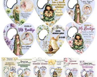 Personalized Guadalupe Magnetic Bottle Opener Favors: Baptism Souvenir