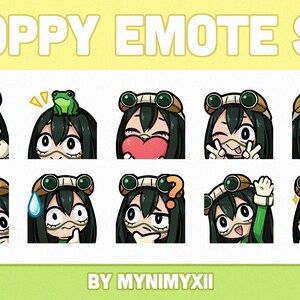 Conjunto de emotes Anime Froppy para Twitch ou Discord | Emotes do Twitch
