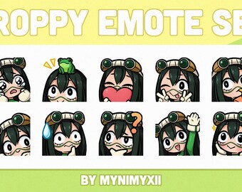 Froppy (My Hero Academia) Emote Set for Twitch or Discord | Twitch Emotes