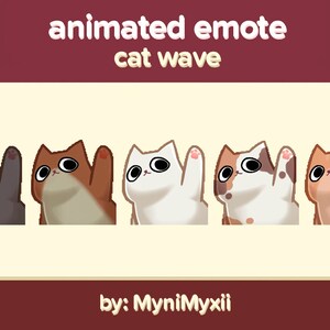 Animated Wave Kitty Cat Emote for Twitch or Discord | Twitch Emotes | Animated Emotes