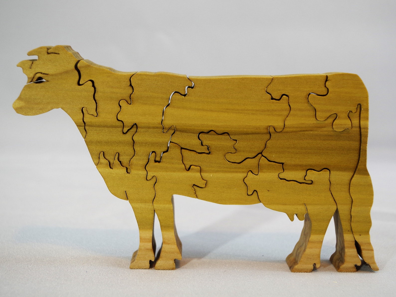 Cow Puzzle Stand up Handmade Wooden Puzzle Rustic Learning | Etsy
