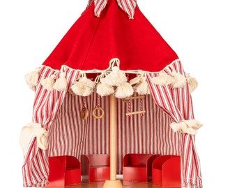 Vintage Circus Toy Tent - Artisan Handmade Mouse Circus Tent