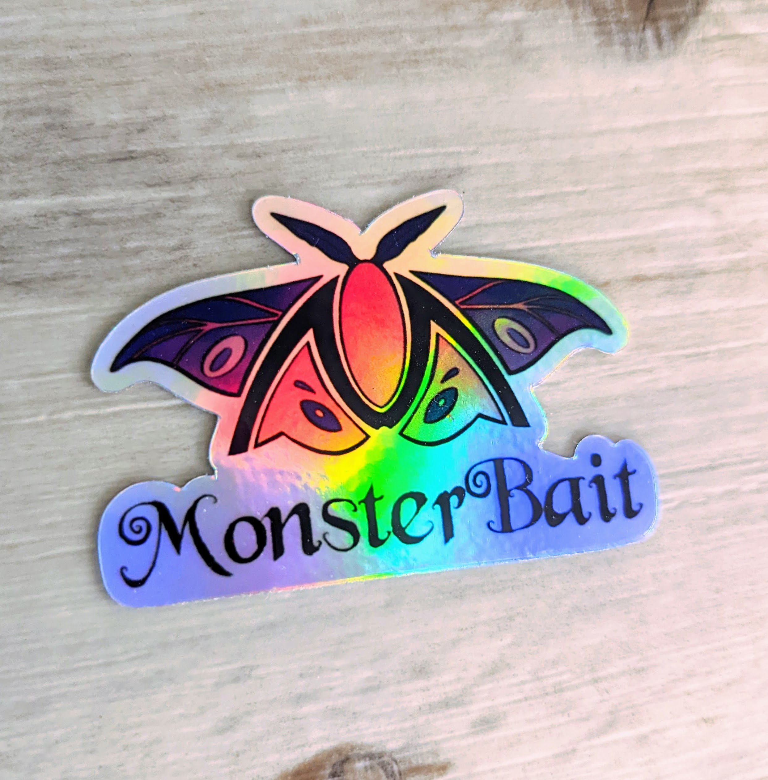 Holographic Monster Bait Logo Vinyl Sticker 