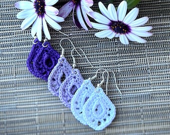 Teardrop Crochet Earrings Pattern PDF Download