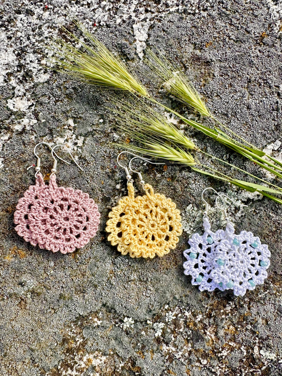 Sunburst Crochet Earrings Pattern PDF Download