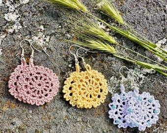 Sunburst Crochet Earrings Pattern PDF Download