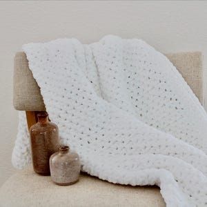 Chunky Chenille Throw Blanket Crochet Pattern PDF Download