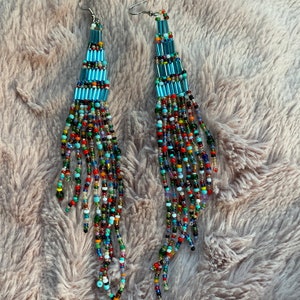 Rainbow Beaded Earrings