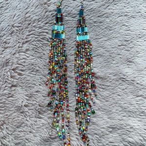 Rainbow Beaded Earrings