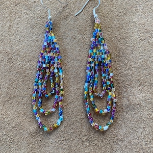 Rainbow Beaded Earrings
