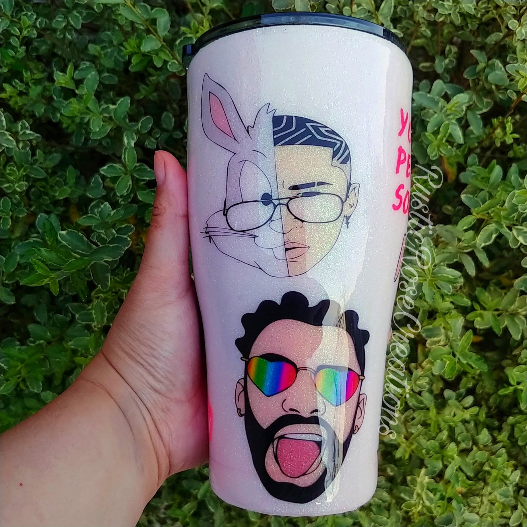 Home & Living skinny tumbler 20 oz Bad Bunny Custom tumbler 20 oz