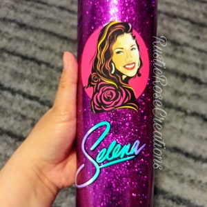 Selena Collage Tumbler | Selena Glitter Tumbler | Gift for her | Selena Gift | Selena Tumbler | Purple Glitter Tumbler