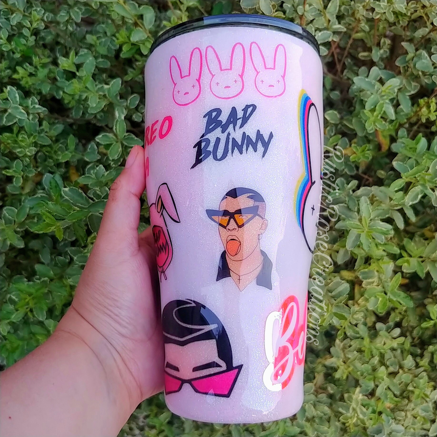 Bad Bunny Tumbler | Bad Bunny Glitter Tumbler | Gift for Her | Bad ...